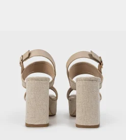Hot SANDALIA PLATAFORMA ALTA TEXTIL BEIGE Mujer Sandalias Y Plataformas