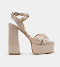Fashion SANDALIA PLATAFORMA CHAROL BEIGE Mujer Bride Collection