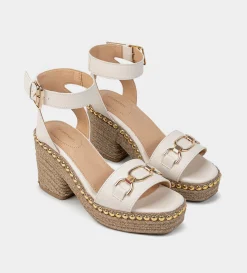Outlet SANDALIA PLATAFORMA HERRAJE BEIGE Mujer Sandalias Y Plataformas