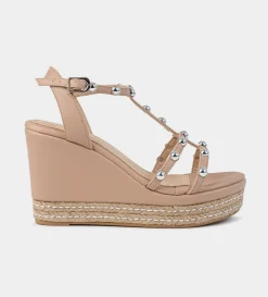 Clearance SANDALIA PLATAFORMA TACHUELAS TIRAS NUDE Mujer Sandalias Y Plataformas