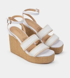 Hot SANDALIA PLATAFORMA TEXTIL BLANCO Mujer Sandalias Y Plataformas