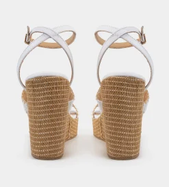 Hot SANDALIA PLATAFORMA TEXTIL BLANCO Mujer Sandalias Y Plataformas