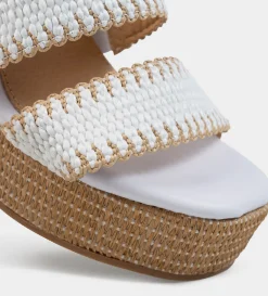 Hot SANDALIA PLATAFORMA TEXTIL BLANCO Mujer Sandalias Y Plataformas