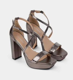 Best SANDALIA PLATAFORMA TIRAS INOX Mujer Fiesta | Sandalias Y Plataformas