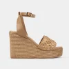 Outlet SANDALIA PLATAFORMA YUTE BORDADO FLORAL BEIGE Mujer Sandalias Y Plataformas