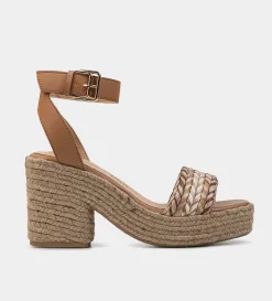 Clearance SANDALIA PLATAFORMA YUTE CAFÉ Mujer Sandalias Y Plataformas