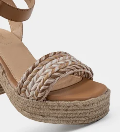 Clearance SANDALIA PLATAFORMA YUTE CAFÉ Mujer Sandalias Y Plataformas