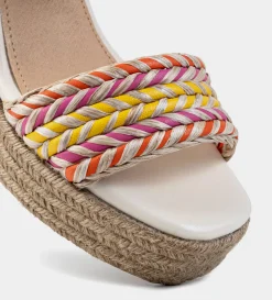 Outlet SANDALIA PLATAFORMA YUTE AMARILLO Mujer Sandalias Y Plataformas