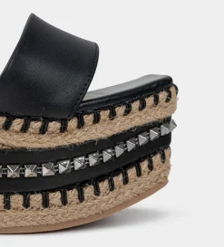 New SANDALIA PLATAFORMA YUTE NEGRO Mujer Sandalias Y Plataformas