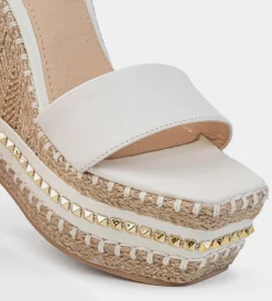 Online SANDALIA PLATAFORMA YUTE BLANCO Mujer Sandalias Y Plataformas