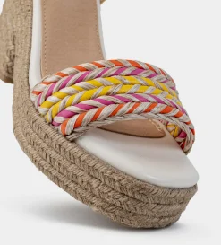 Outlet SANDALIA PLATAFORMA YUTE AMARILLO Mujer Sandalias Y Plataformas