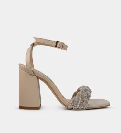 Discount SANDALIA TACÓN BRILLOS BEIGE Mujer Fiesta | Bride Collection