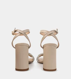 Discount SANDALIA TACÓN BRILLOS BEIGE Mujer Fiesta | Bride Collection