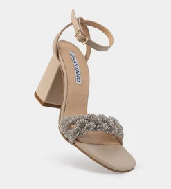 Discount SANDALIA TACÓN BRILLOS BEIGE Mujer Fiesta | Bride Collection
