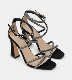 Clearance SANDALIA TACÓN BRILLOS NEGRO Mujer Fiesta | Sandalias Y Plataformas