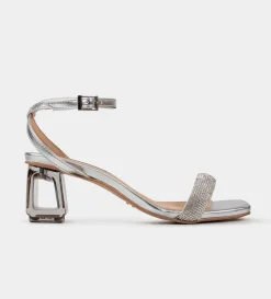 Outlet SANDALIA TACÓN BRILLOS PLATA Mujer Fiesta | Sandalias Y Plataformas