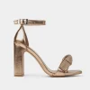 Fashion SANDALIA TACÓN CRISTALES ORO Mujer Fiesta | Sandalias Y Plataformas