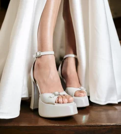 Clearance SANDALIA TACÓN HERRAJE BLANCO Mujer Bride Collection