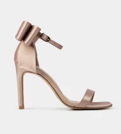 Outlet SANDALIA TACÓN MOÑO SATINADO ORO Mujer Fiesta | Bride Collection