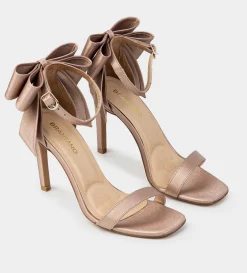 Outlet SANDALIA TACÓN MOÑO SATINADO ORO Mujer Fiesta | Bride Collection