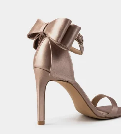 Outlet SANDALIA TACÓN MOÑO SATINADO ORO Mujer Fiesta | Bride Collection