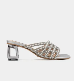 Sale SANDALIA TACÓN TRANSPARENTE PLATA Mujer Fiesta | Sandalias Y Plataformas