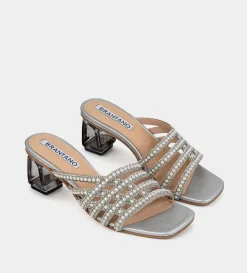 Sale SANDALIA TACÓN TRANSPARENTE PLATA Mujer Fiesta | Sandalias Y Plataformas