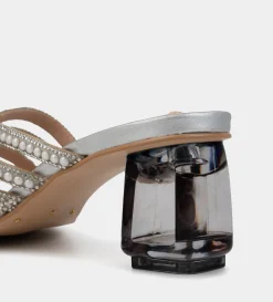 Sale SANDALIA TACÓN TRANSPARENTE PLATA Mujer Fiesta | Sandalias Y Plataformas