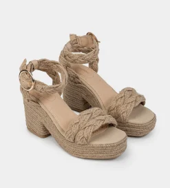 Discount SANDALIAS PLATAFORMA YUTE NATURAL Mujer Sandalias Y Plataformas