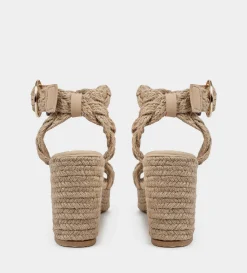 Discount SANDALIAS PLATAFORMA YUTE NATURAL Mujer Sandalias Y Plataformas