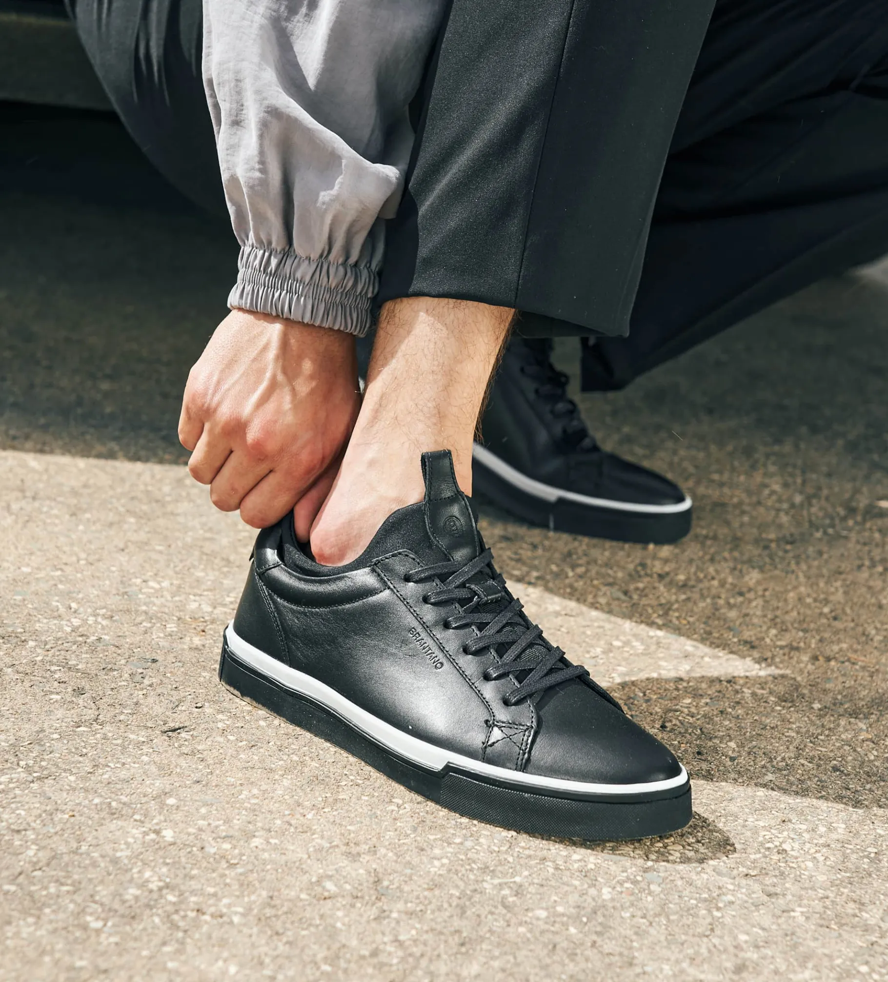 Online SNEAKER CALCETÍN HERMÉTICO PIEL NEGRO Hombre Sneakers