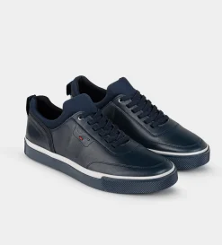 New SNEAKER CASUAL AGUJETA ELÁSTICA PIEL AZUL Hombre Sneakers