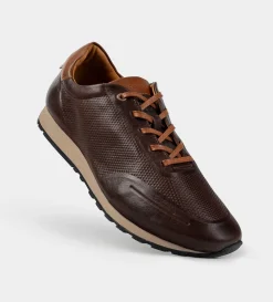 Best SNEAKER CASUAL AGUJETAS PIEL CAFÉ Hombre Sneakers