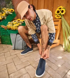Hot SNEAKER SLIP ON NOBUCK AZUL Hombre Sneakers