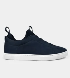Hot SNEAKER SLIP ON NOBUCK AZUL Hombre Sneakers