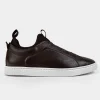 New SNEAKER SLIP ON PIEL CAFÉ Hombre Sneakers