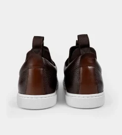 New SNEAKER SLIP ON PIEL CAFÉ Hombre Sneakers