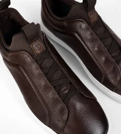 New SNEAKER SLIP ON PIEL CAFÉ Hombre Sneakers