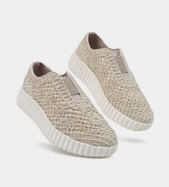 Fashion SNEAKERS PLATAFORMA TEXTURA BORDADA BEIGE Mujer Sneakers