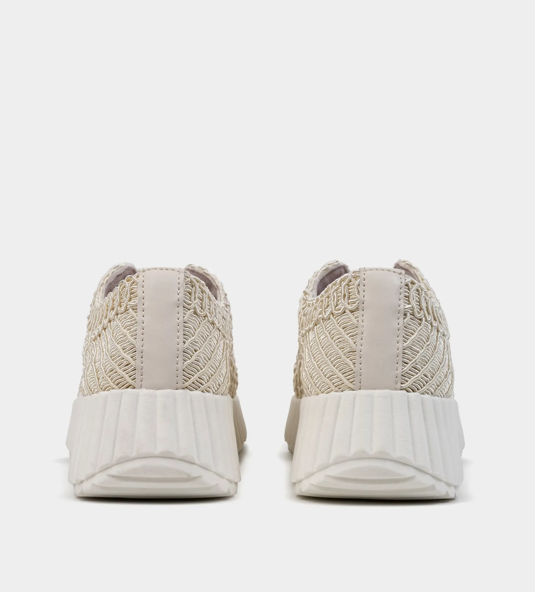 Fashion SNEAKERS PLATAFORMA TEXTURA BORDADA BEIGE Mujer Sneakers
