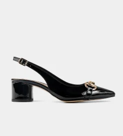 Best ZAPATILLA DESTALONADA HERRAJE CHAROL NEGRO Mujer Tacones Y Zapatillas