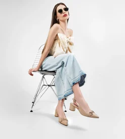 Hot ZAPATILLA DESTALONADA HERRAJE CHAROL NUDE Mujer Tacones Y Zapatillas