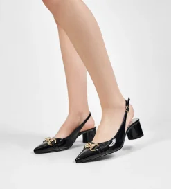 Best ZAPATILLA DESTALONADA HERRAJE CHAROL NEGRO Mujer Tacones Y Zapatillas