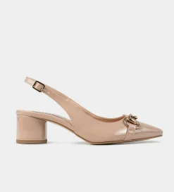 Hot ZAPATILLA DESTALONADA HERRAJE CHAROL NUDE Mujer Tacones Y Zapatillas