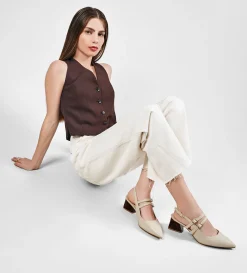 Clearance ZAPATILLA DOBLE HEBILLA BEIGE Mujer Tacones Y Zapatillas