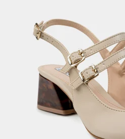 Clearance ZAPATILLA DOBLE HEBILLA BEIGE Mujer Tacones Y Zapatillas