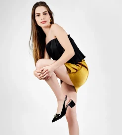 Clearance ZAPATILLA SLING BACK HERRAJE NEGRO Mujer Tacones Y Zapatillas