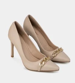 New ZAPATILLA TACÓN ALTO CADENA NUDE Mujer Fiesta | Tacones Y Zapatillas