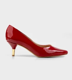 Clearance ZAPATILLA TACÓN BAJO CHAROL ROJO Mujer Tacones Y Zapatillas