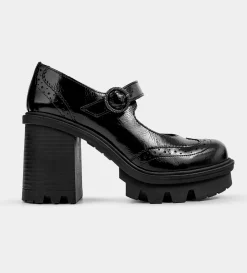 Clearance ZAPATILLA TACÓN HEBILLA PIEL NEGRO Mujer Piel Auténtica | Tacones Y Zapatillas